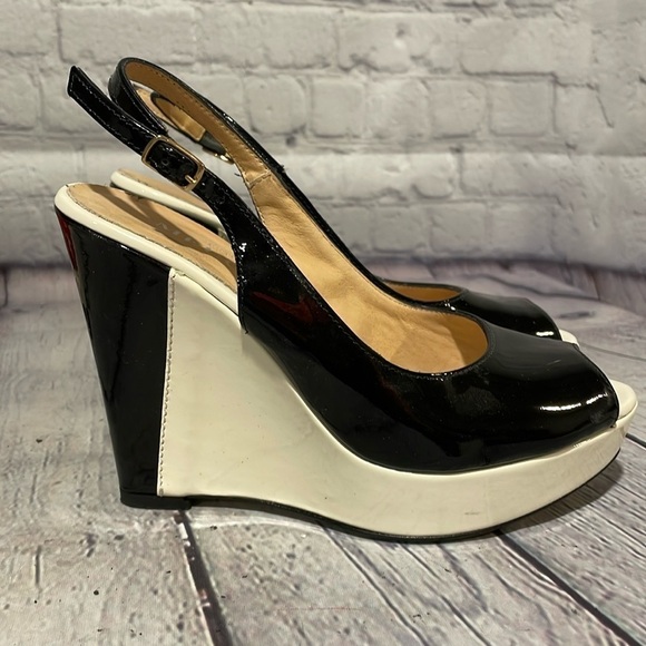 Sesto Meucci Size 5.5 slingback peep toe platform heels - Picture 1 of 5